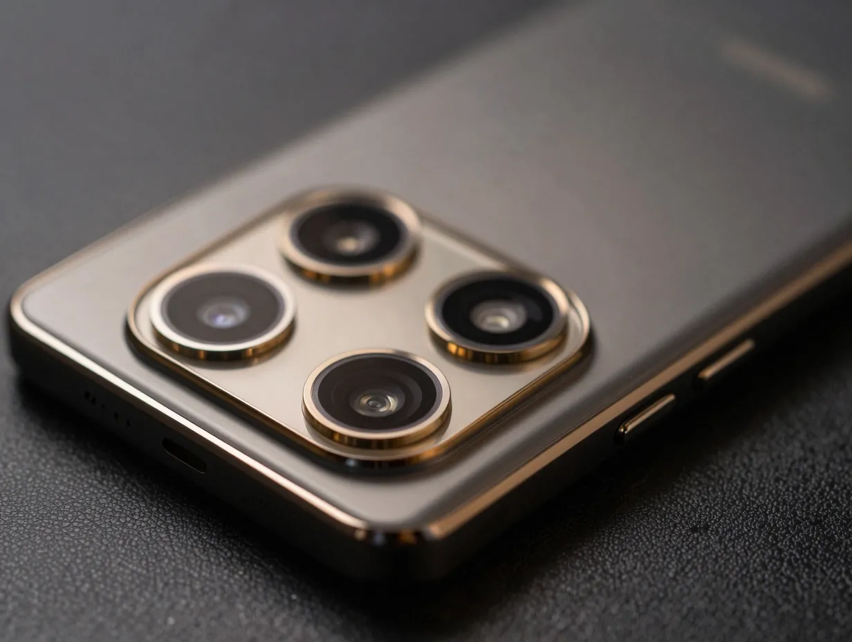 Accent rings and decals that highlight the camera bump