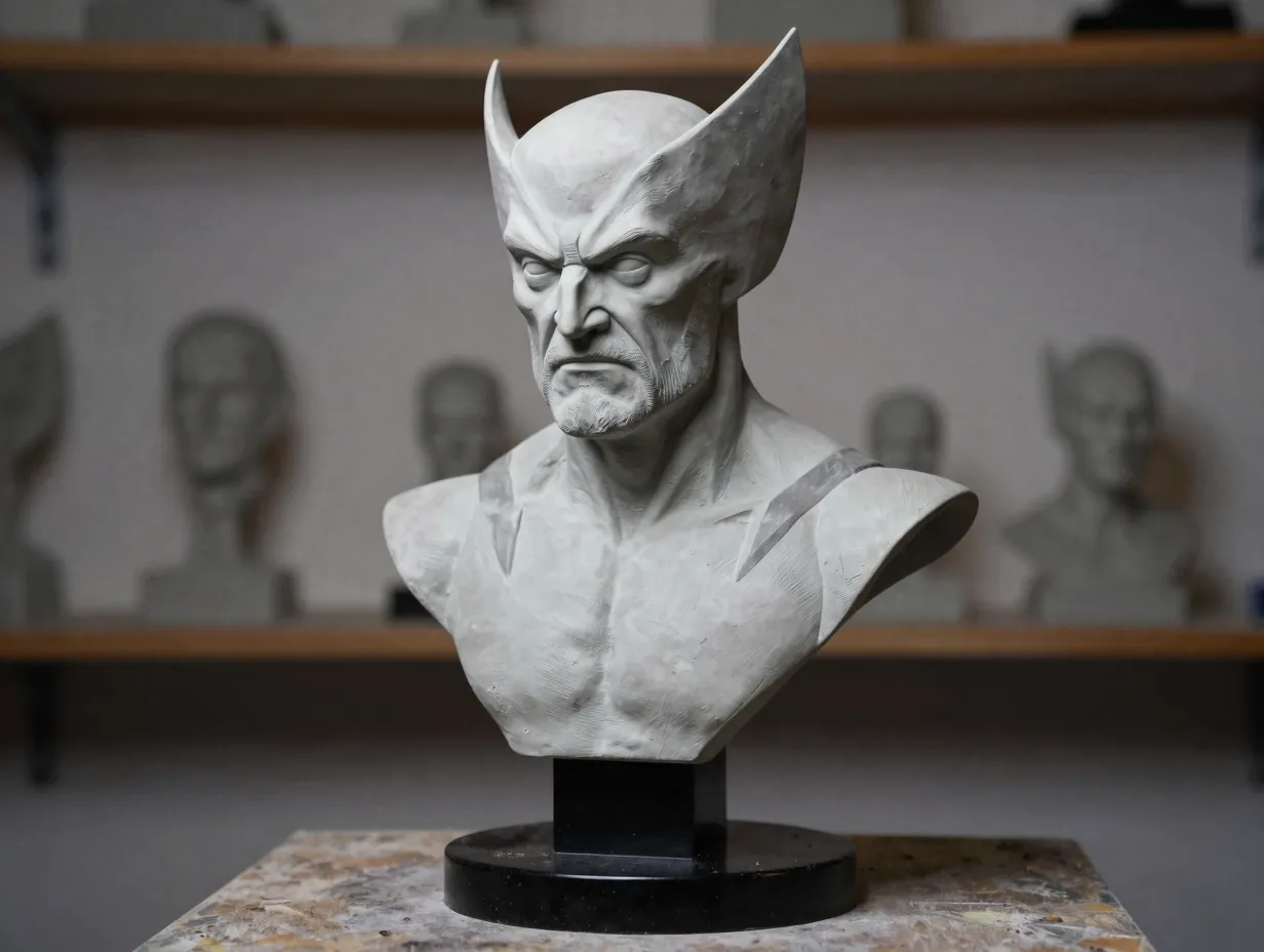 A pre supported display bust or cosplay prop