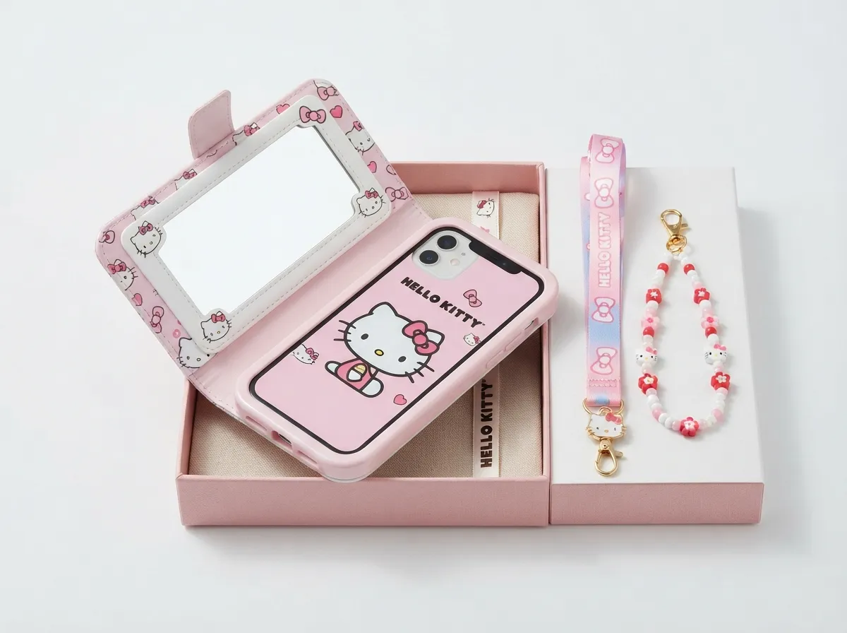 Official sanrio hello kitty double layer mirror case