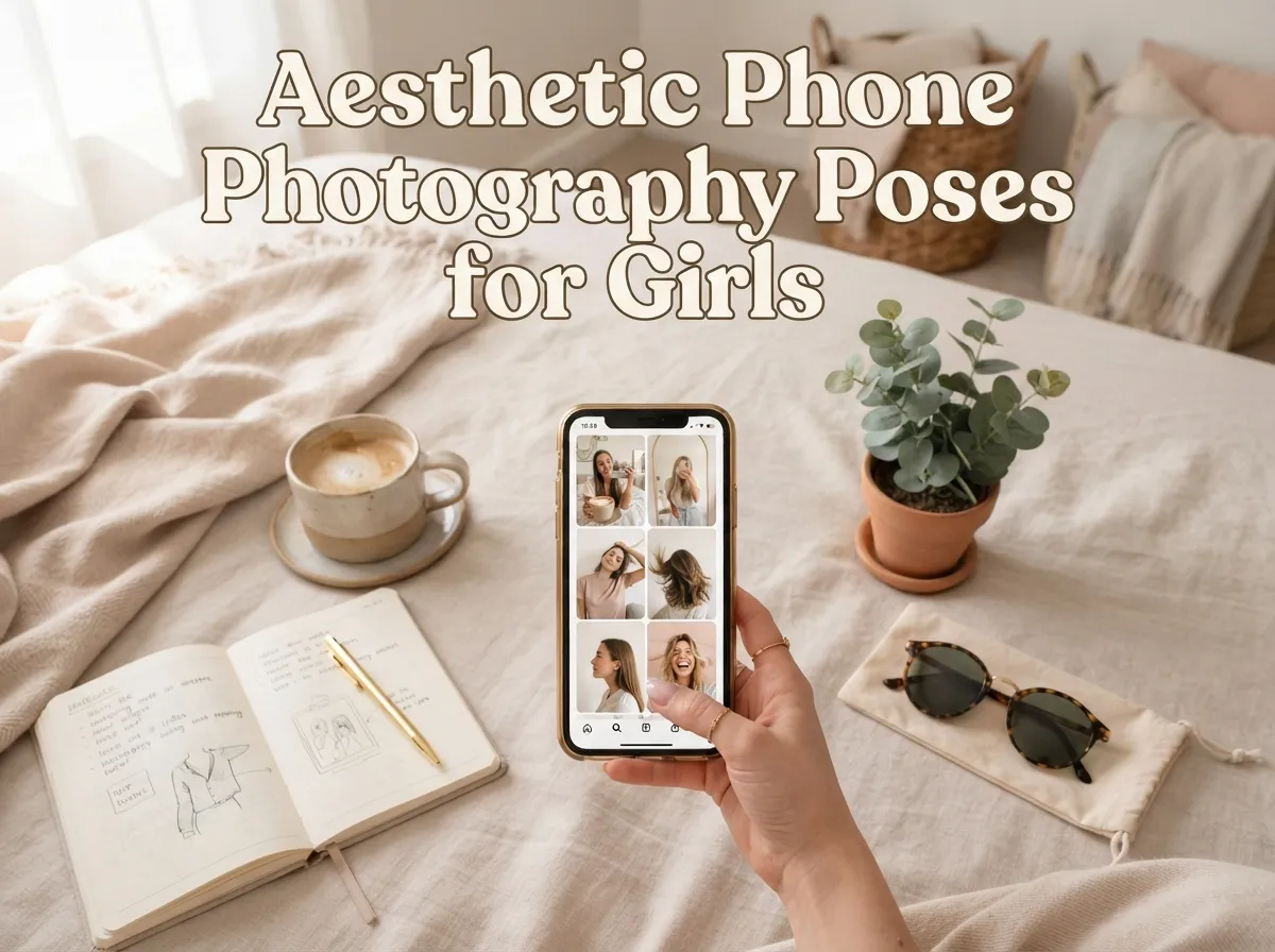 Aesthetic phone photography poses for girls