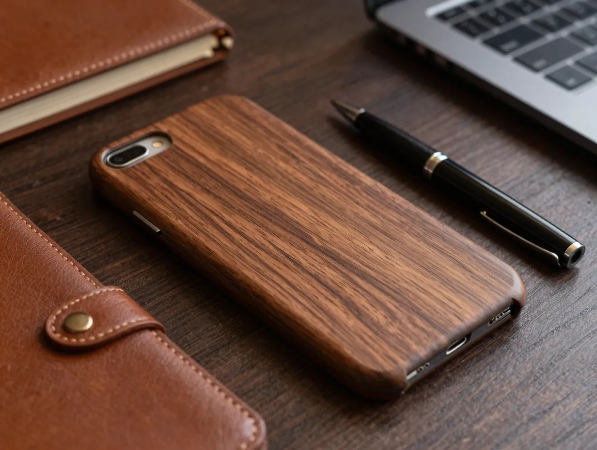 Premium materials wood leather and refined finishes