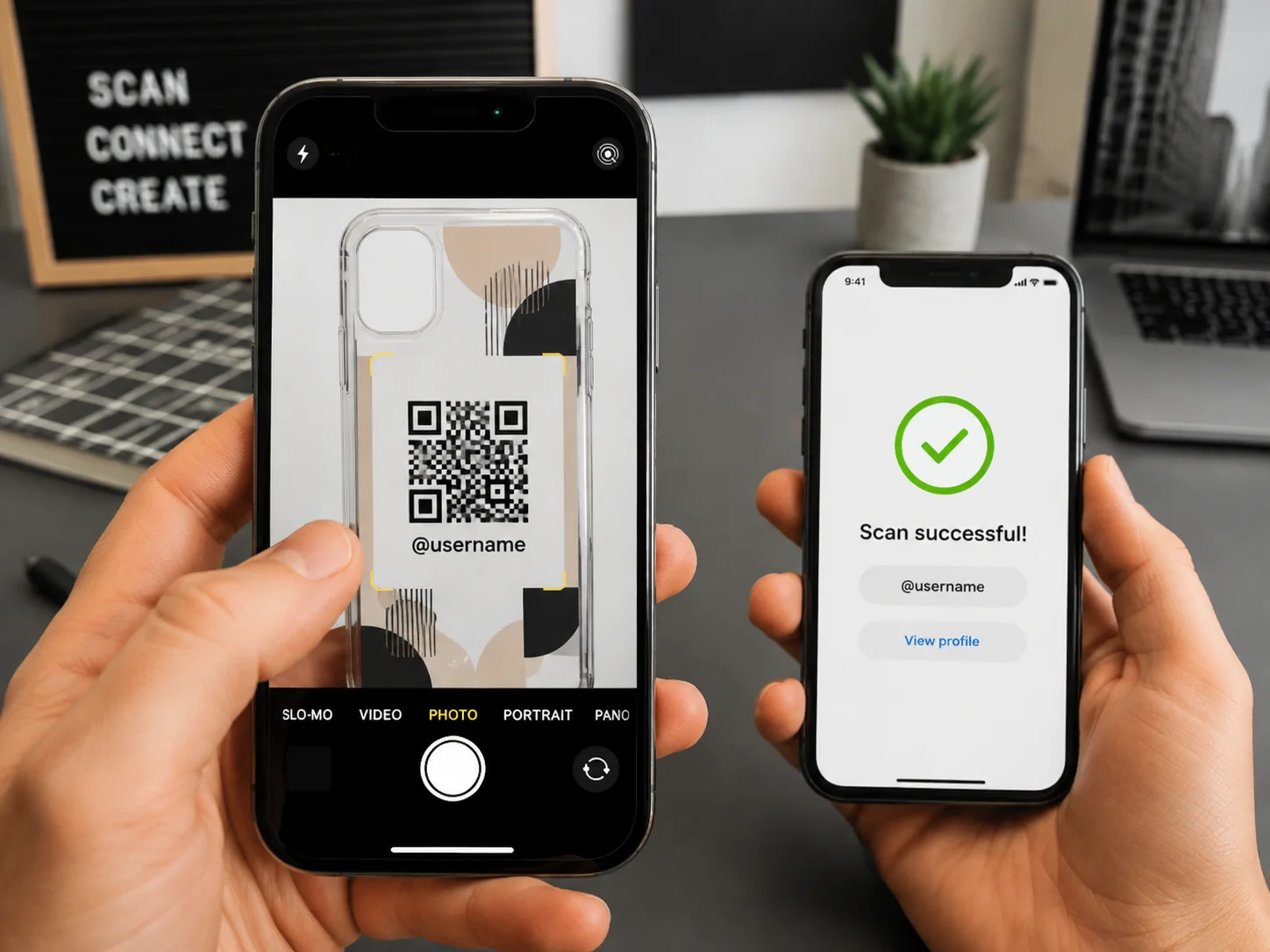 Functional qr code and personal branding cases