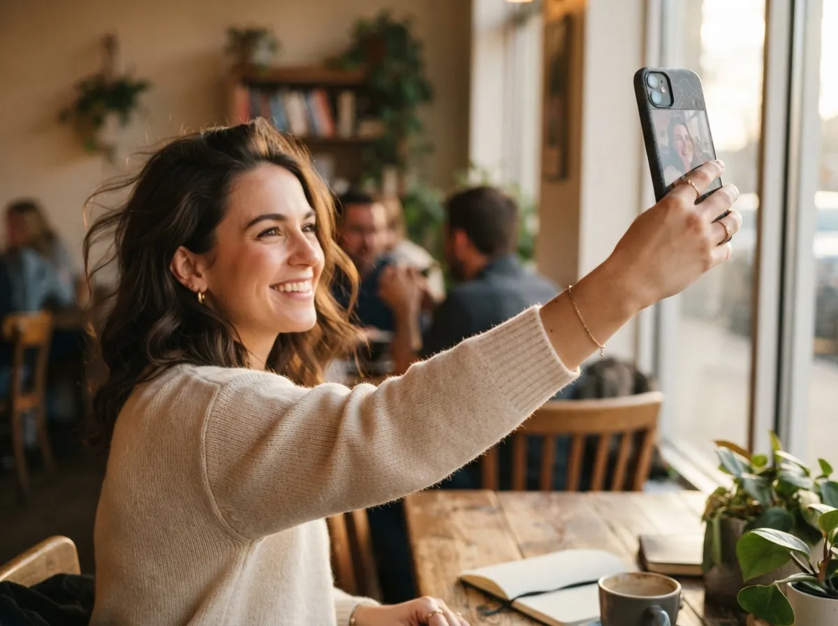 The selfie arm pose outstretched selfie grip
