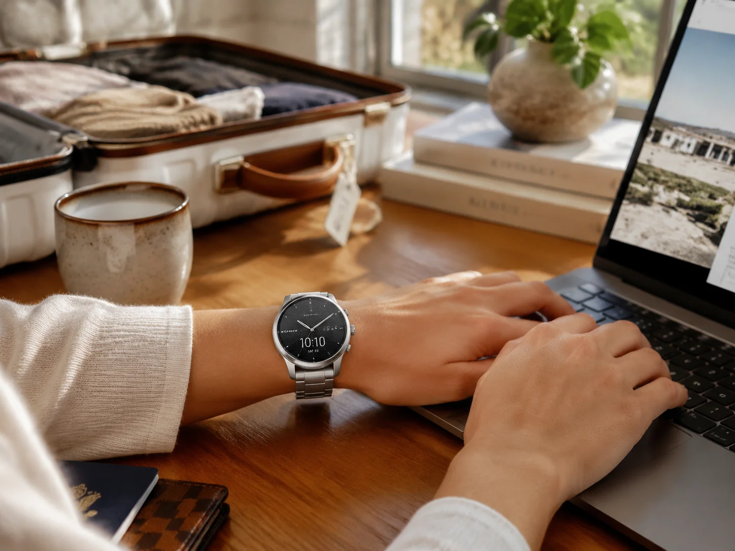 Garmin venu 3 with a luxury inspired custom face
