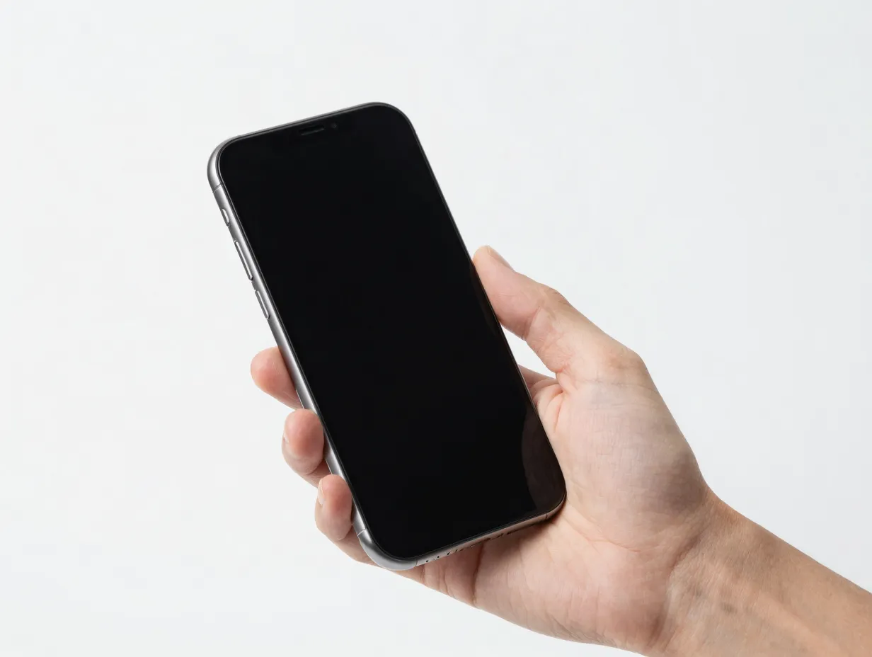 The isolated grip pose minimalist hand and phone composition