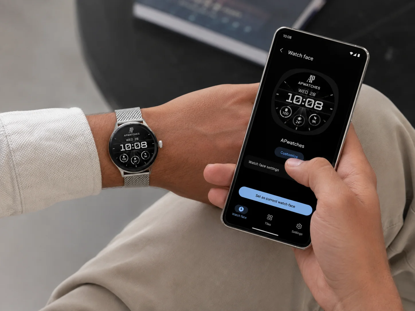 Pixel watch 3 with the fan made apwatches wear os face