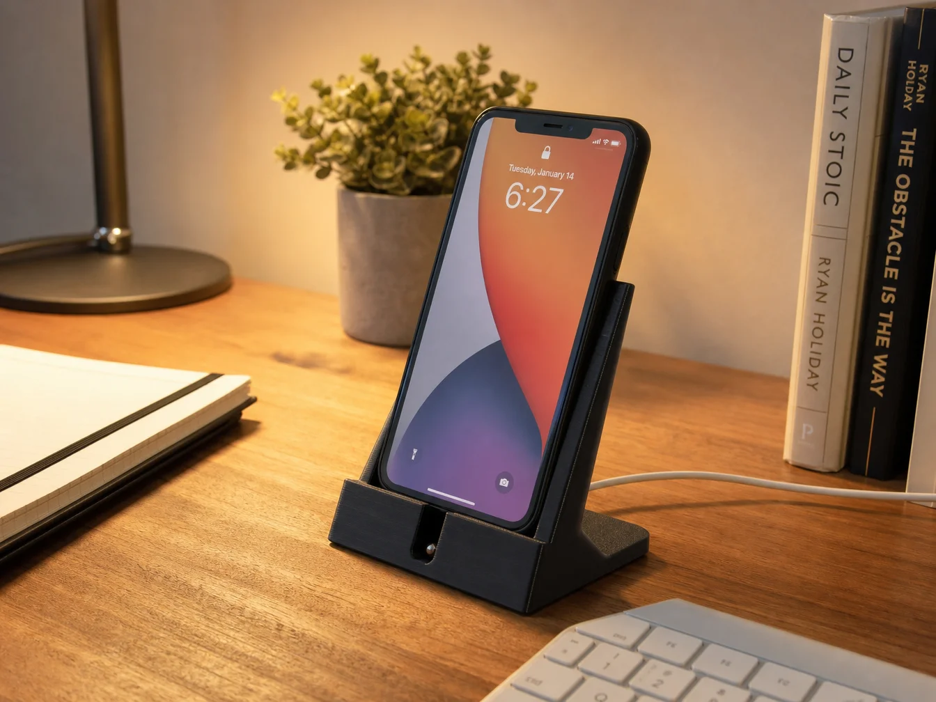 Phone stand a simple functional desk organizer