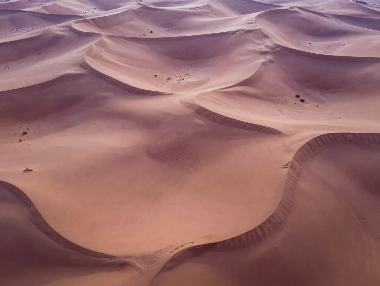 Pink dunes desert landscape in rose tones