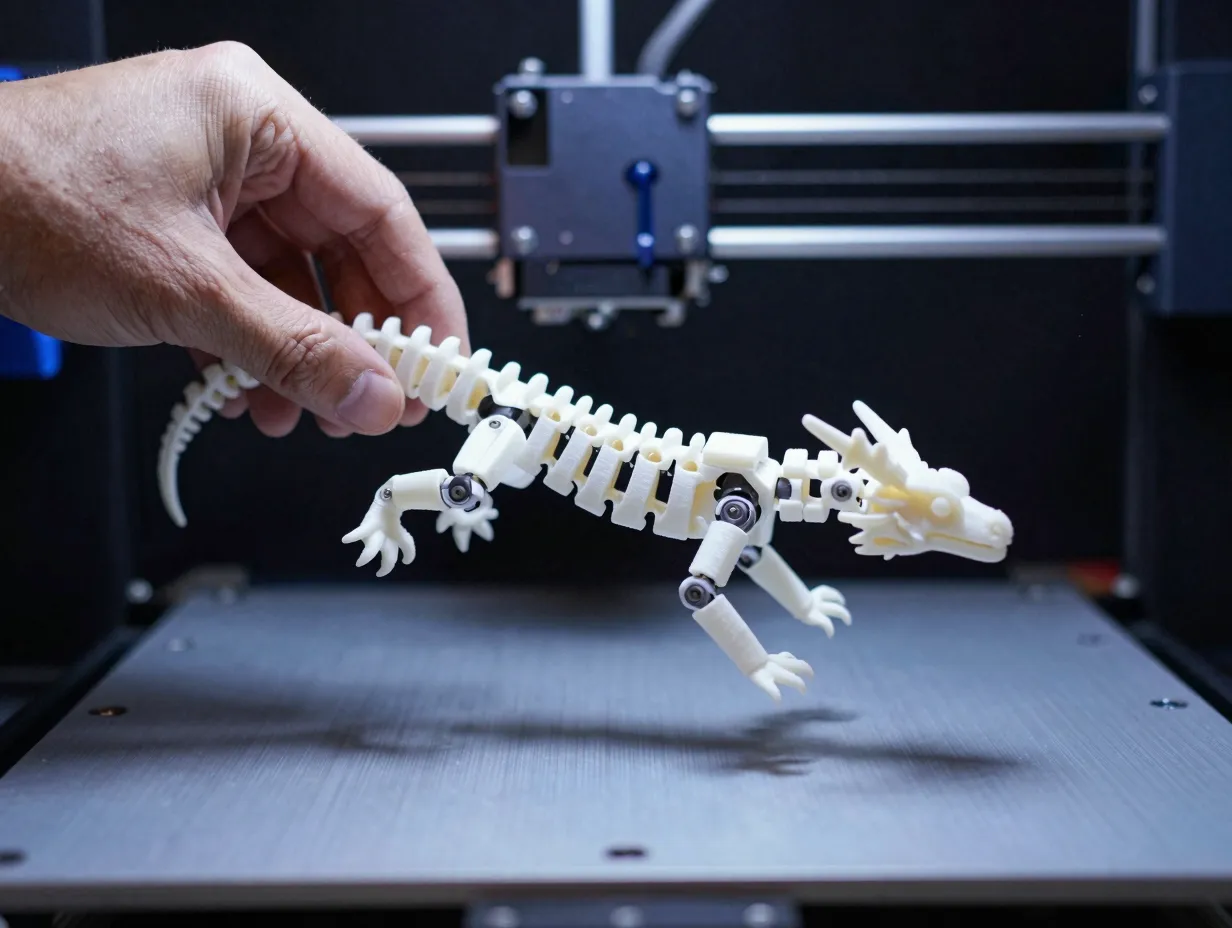 Print in place articulated model proving what 3d printing can do