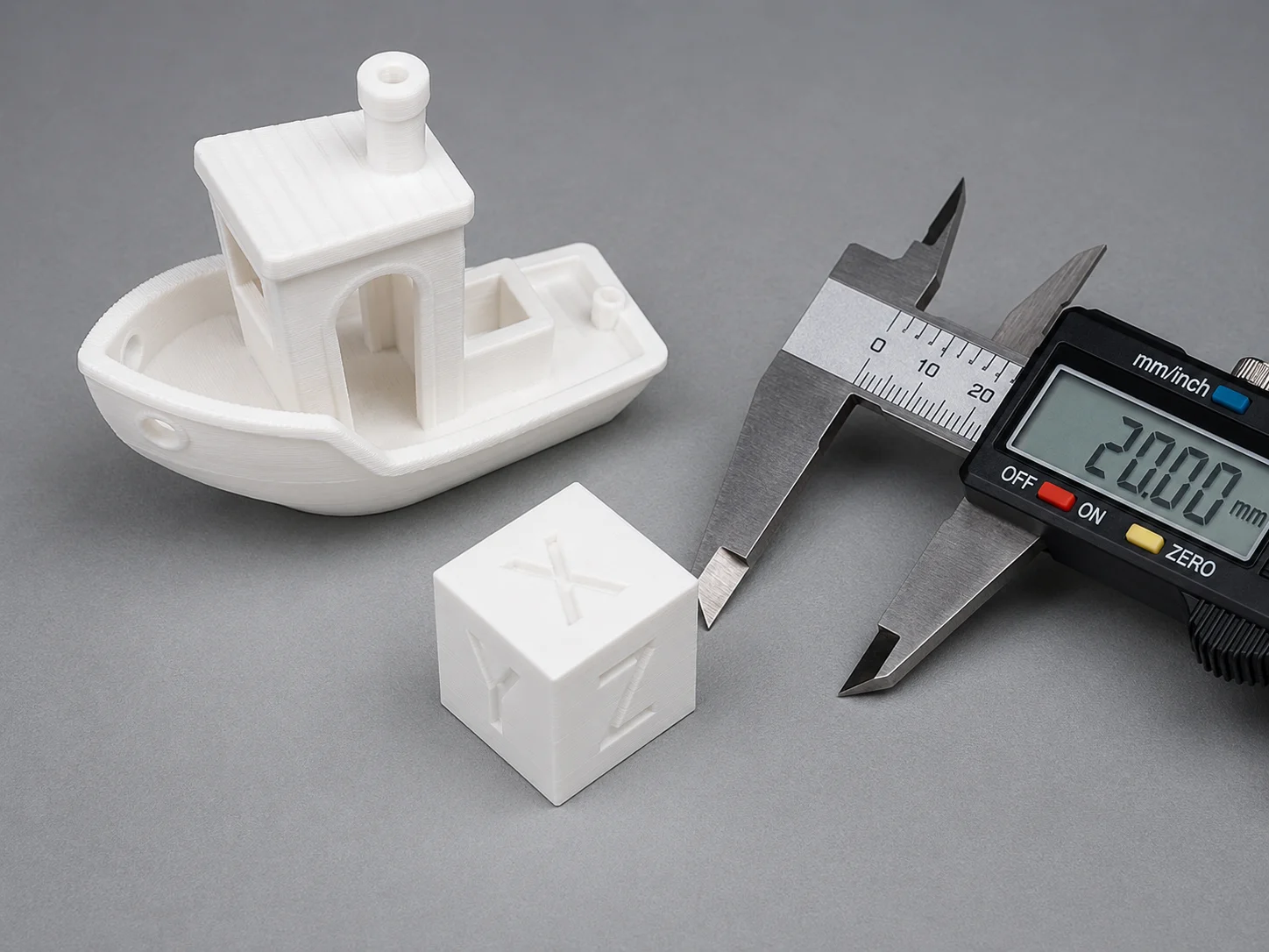 Calibration cube and 3dbenchy test print