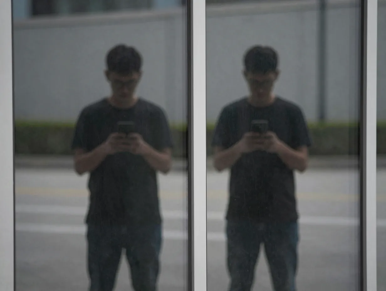 Use reflections to create layered doubled portraits