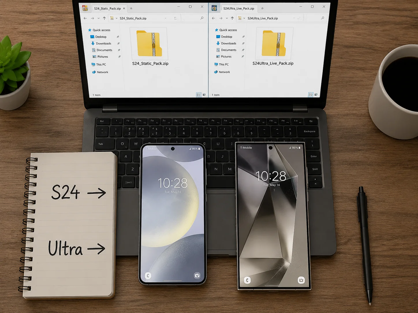 Technastic galaxy s24 and s24 ultra wallpaper bundles
