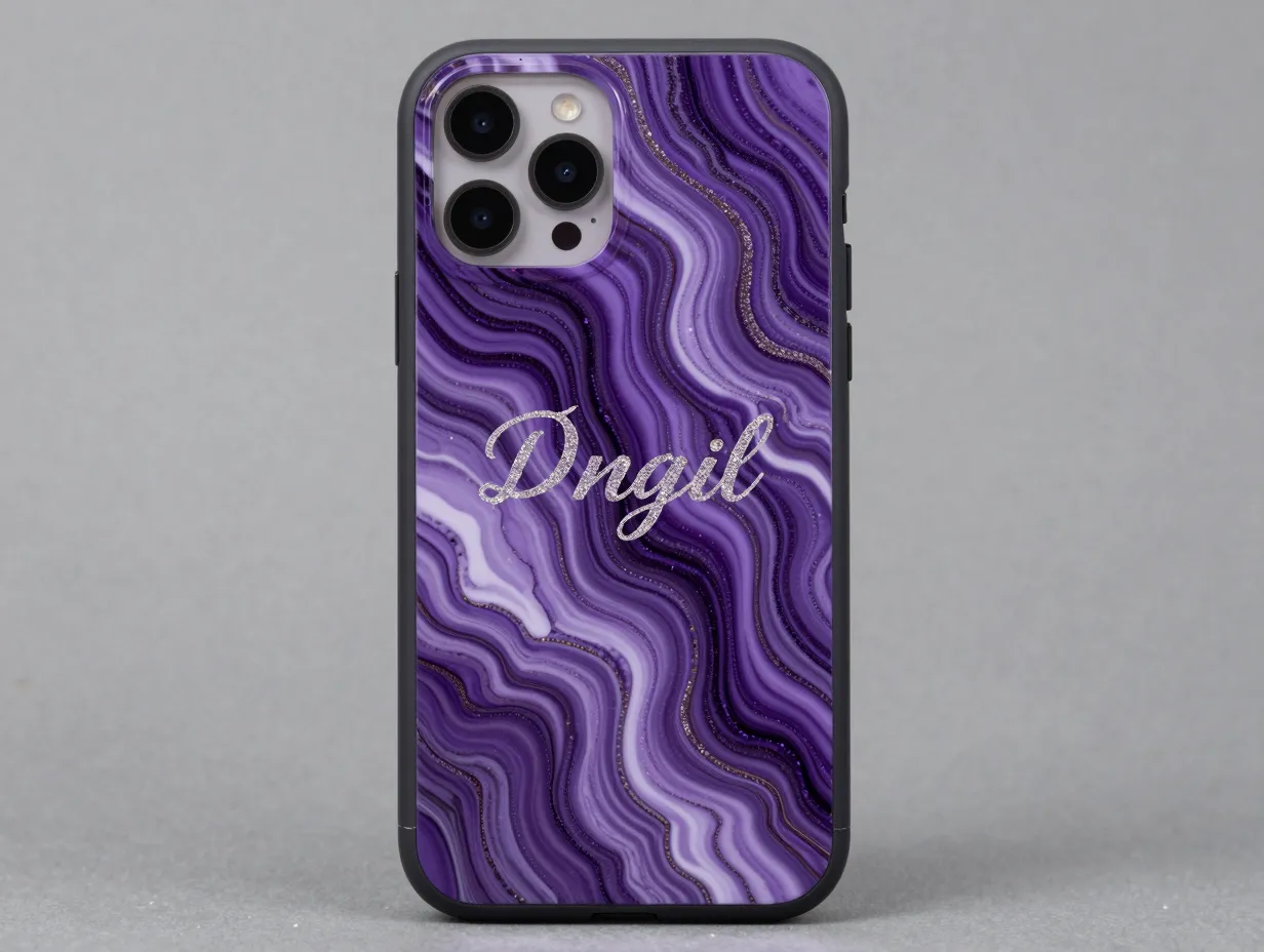 Glitter marble geode and monogram cases from zazzle