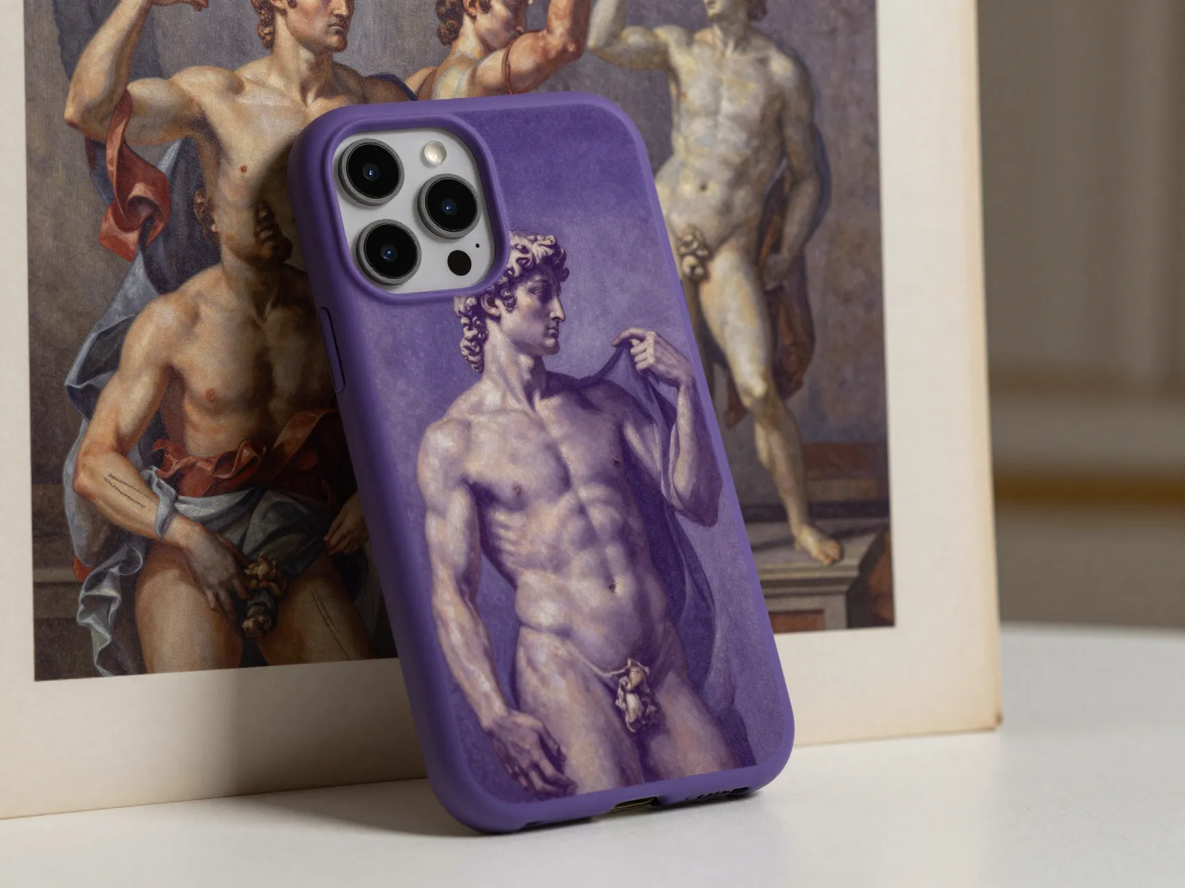 Michelangelo art aesthetic phone case in purple tiktok shop