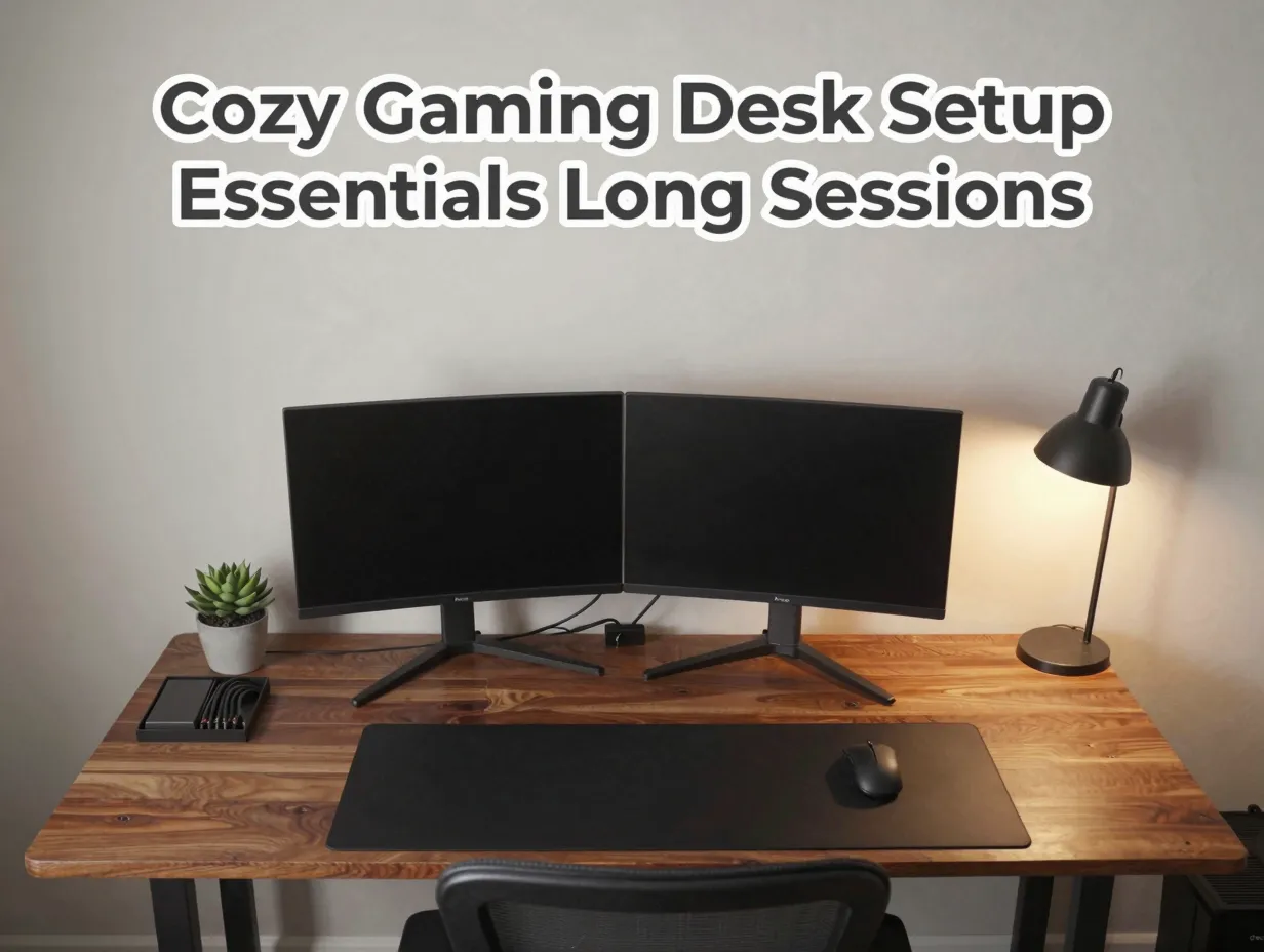 Cozy gaming desk setup essentials long sessions