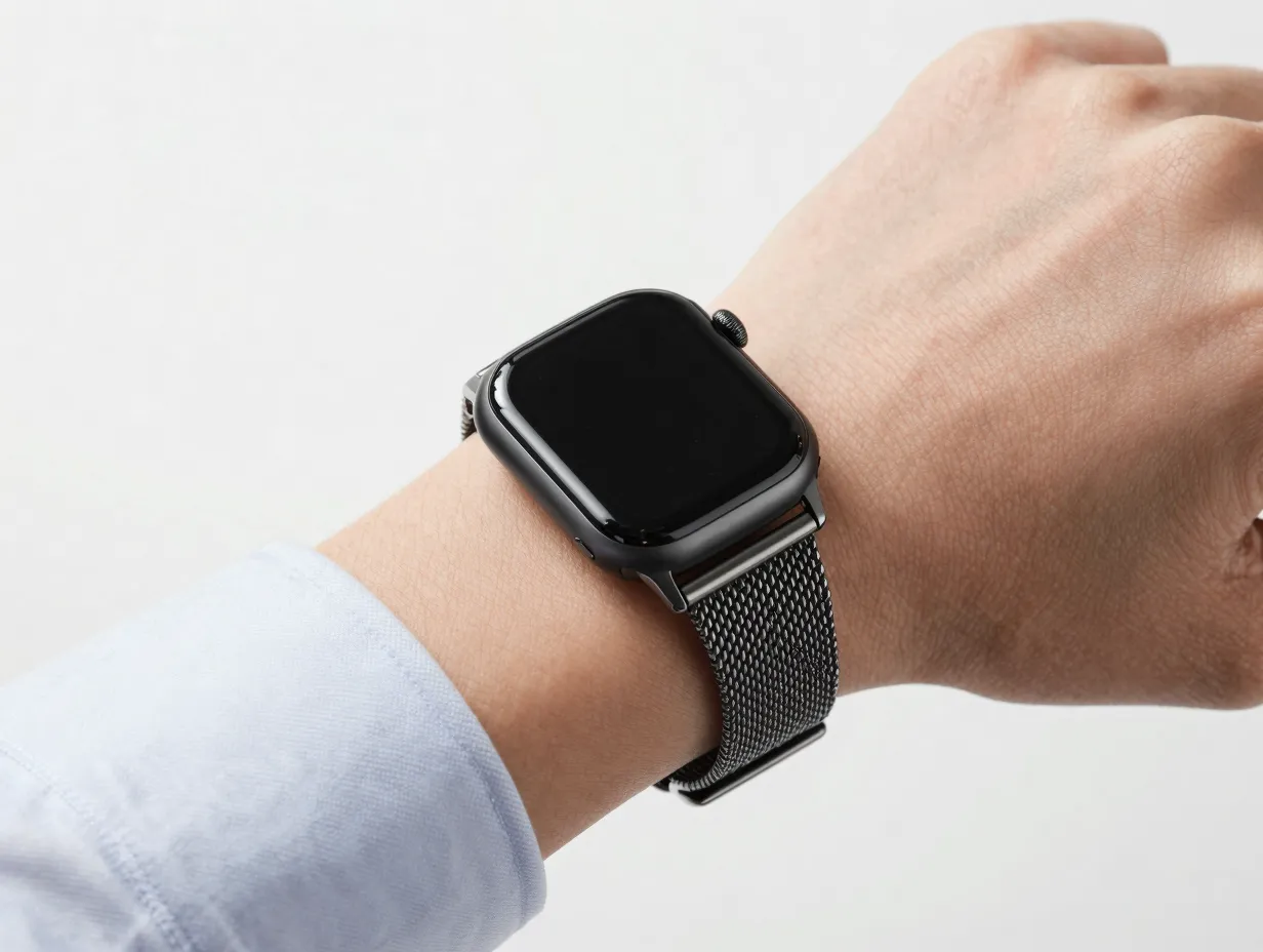 Black stainless steel link or mesh band
