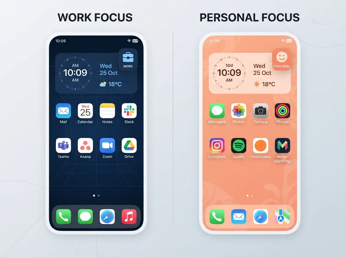 Tie different layouts to ios focus modes