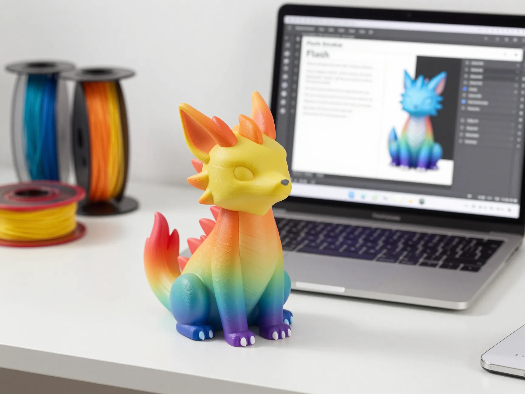 Ai generated multi color figurines using flash studio and meshy