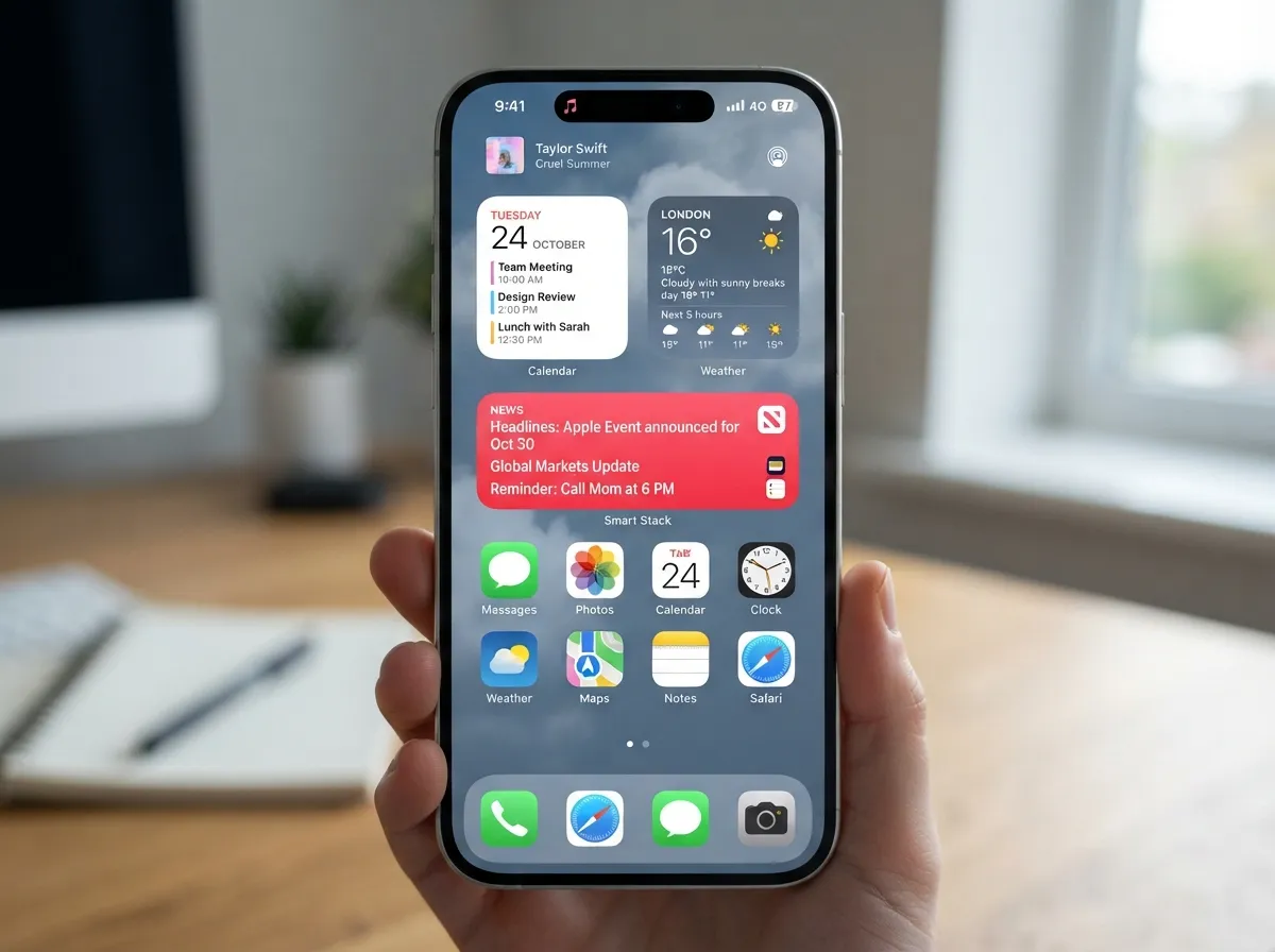 Leverage widgets and smart stacks to replace icons