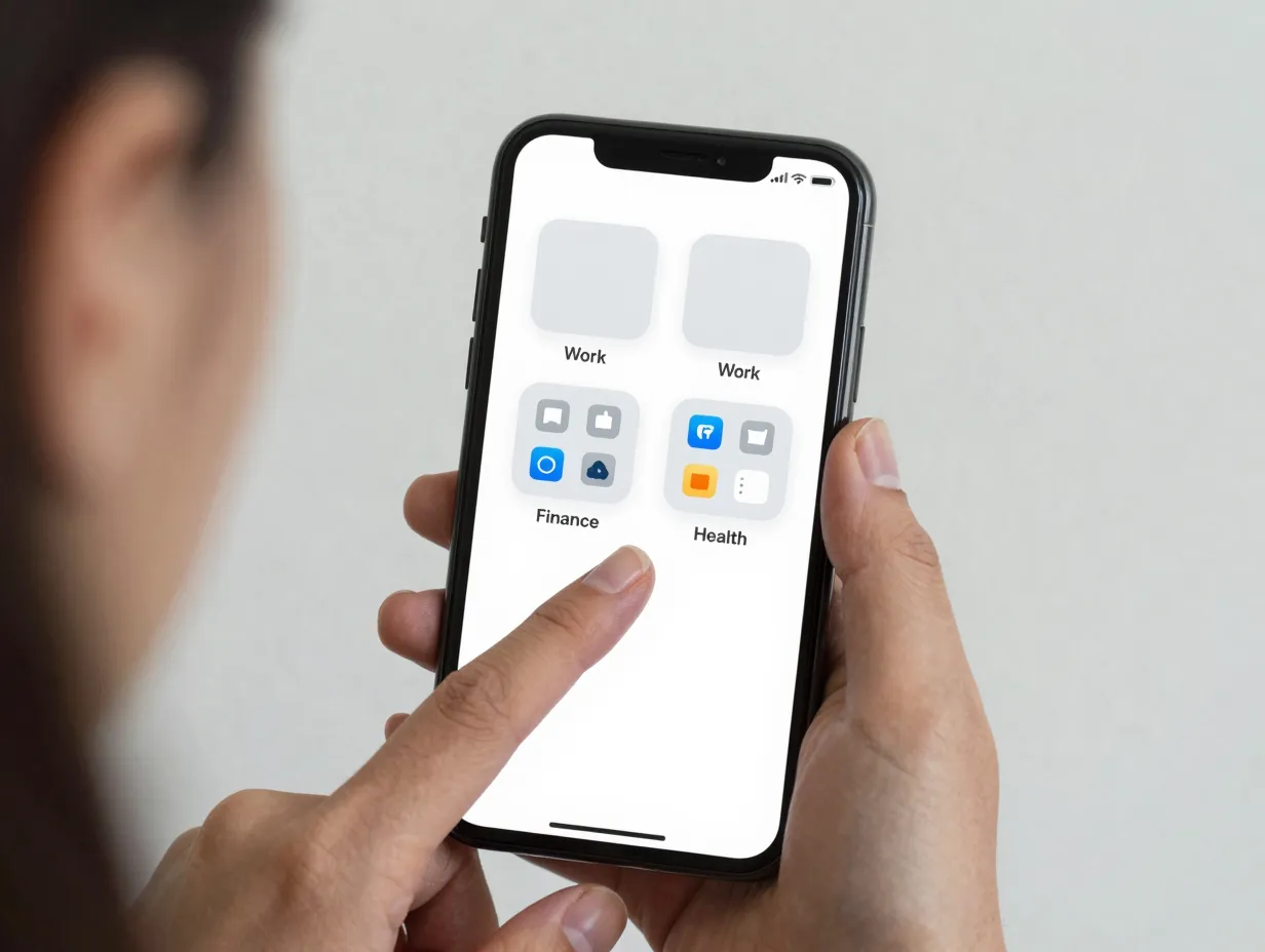 Use folders strategically but only for genuinely grouped apps