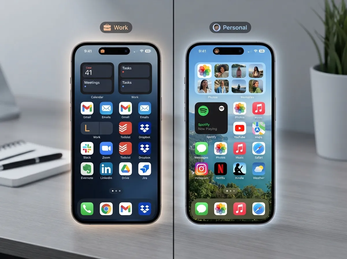 Link focus modes to specific home screen pages
