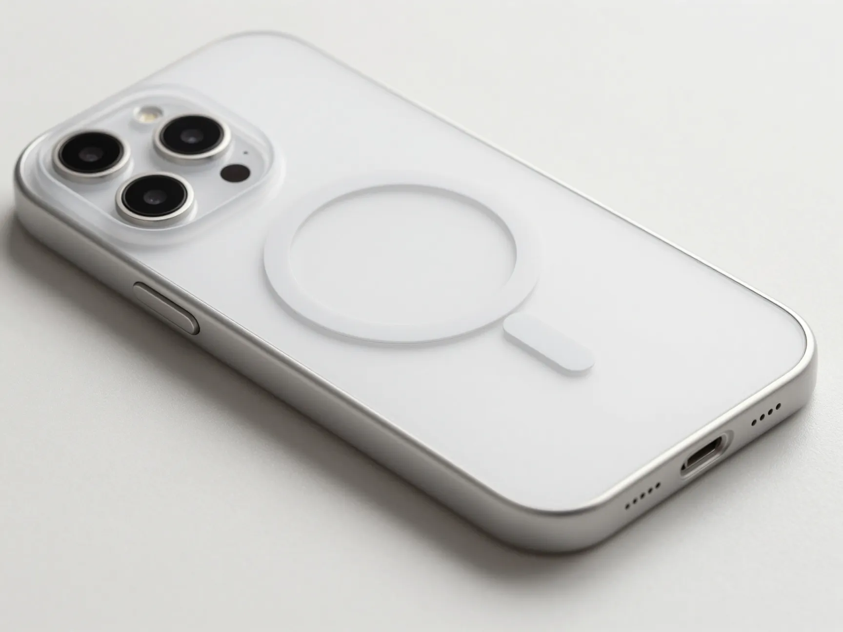 Slim clear or color accented magsafe case