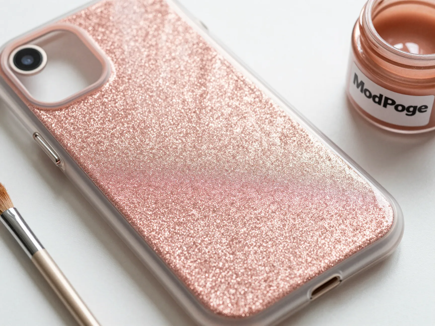 Glitter and mod podge decoupage case