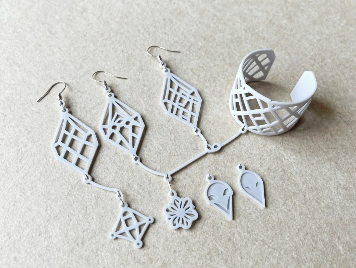Modular openwork earrings and bracelet cuffs