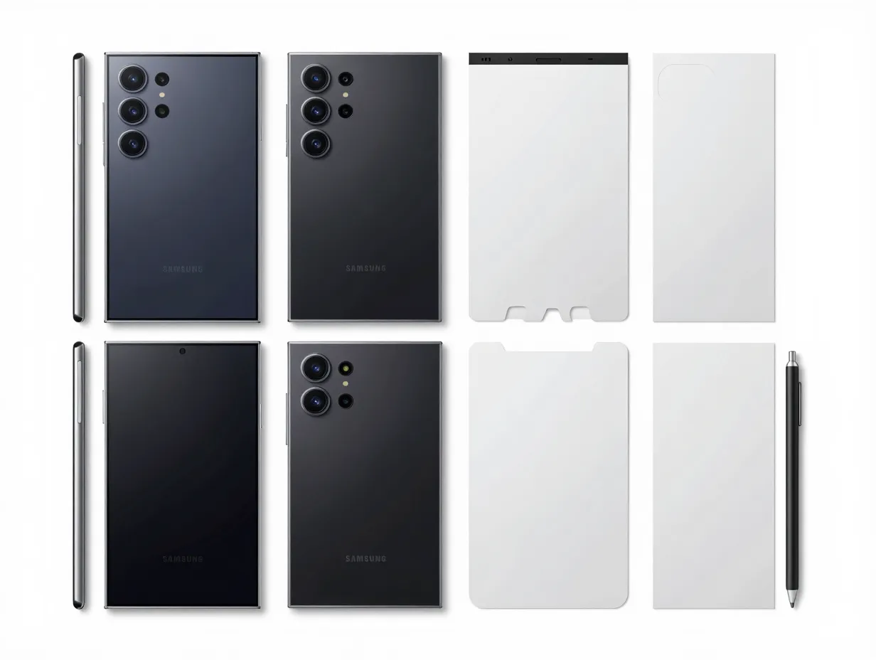 Galaxy s25 ultra full wrap skin templates as pattern references