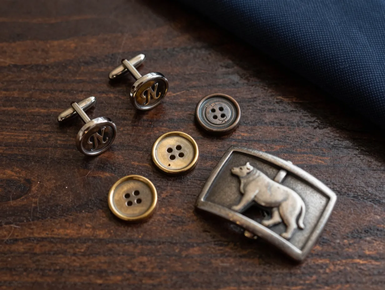 Personalized buttons buckles and cufflinks