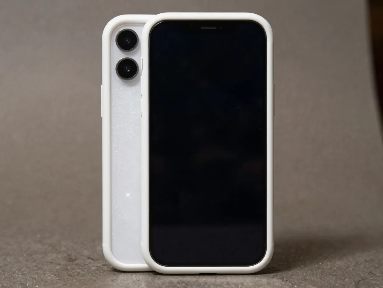 White crystal sparkle case and dark space wallpaper