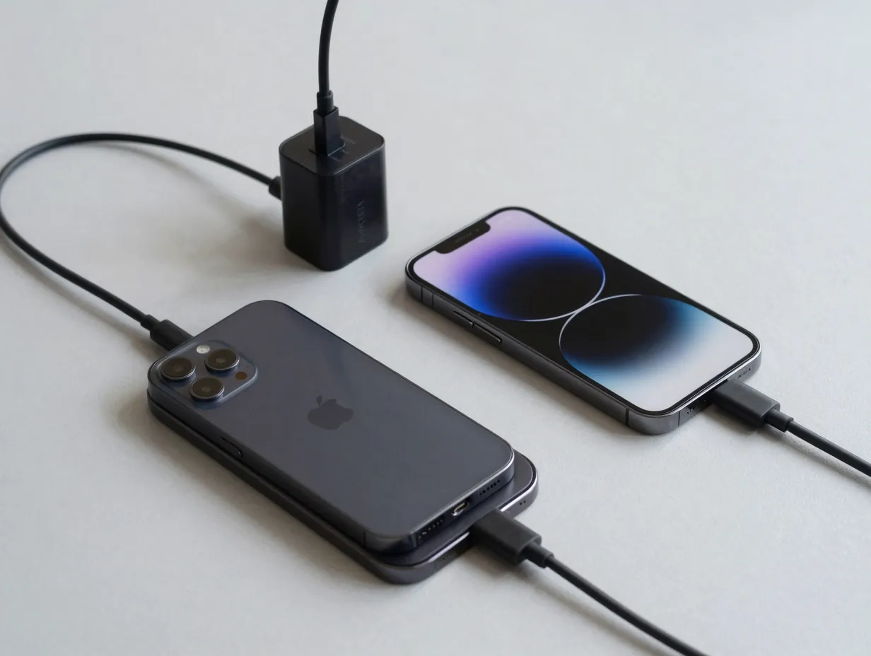 Dark finish wireless charger bundle and coordinated dark accessory set