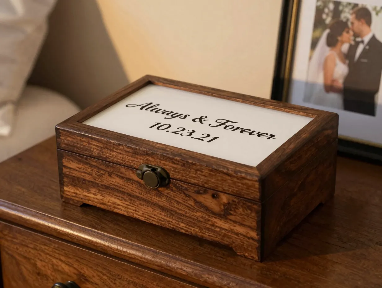 Personalized signs book stands and jewelry boxes