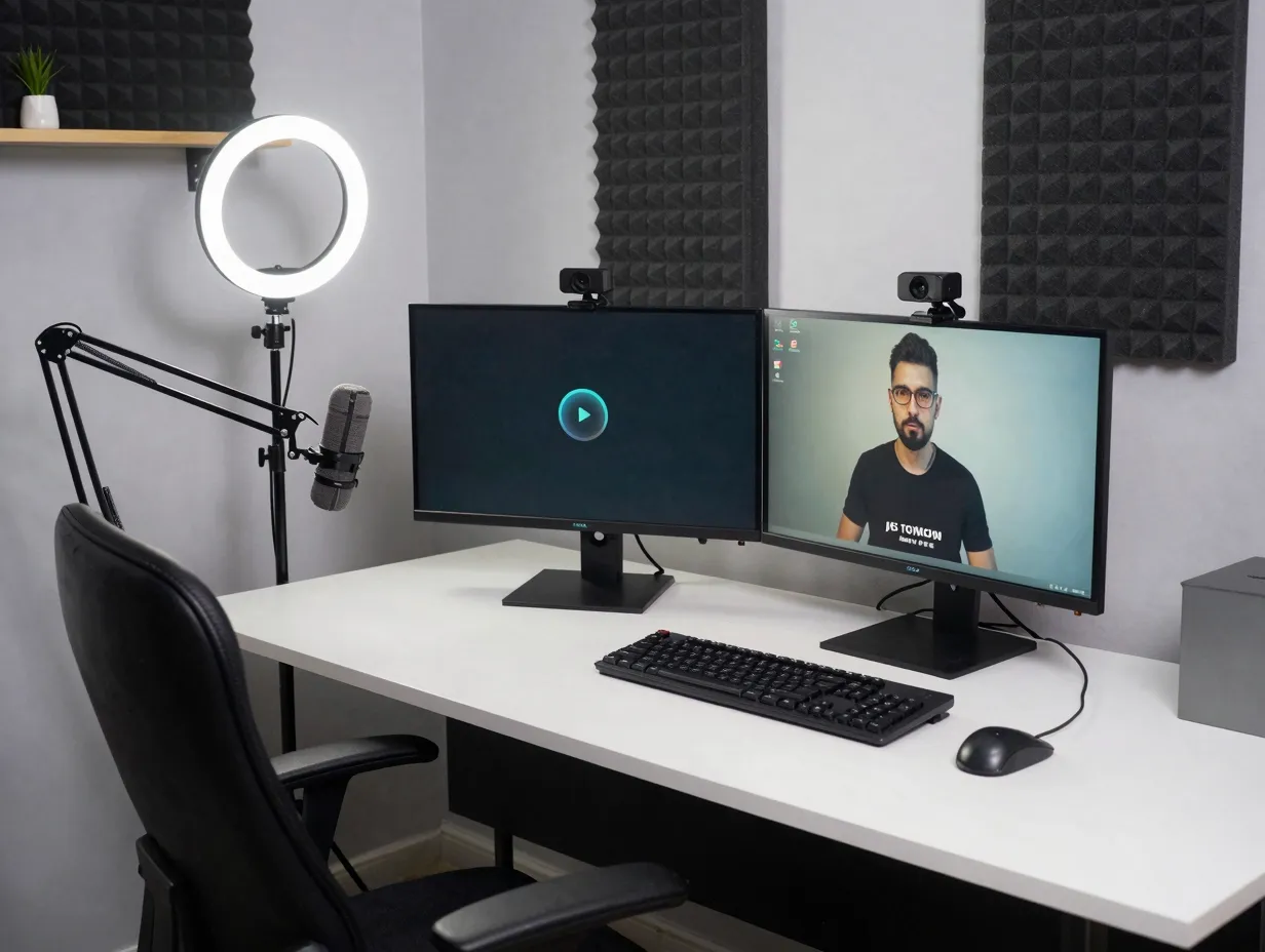 Streamer and creator studio battlestation