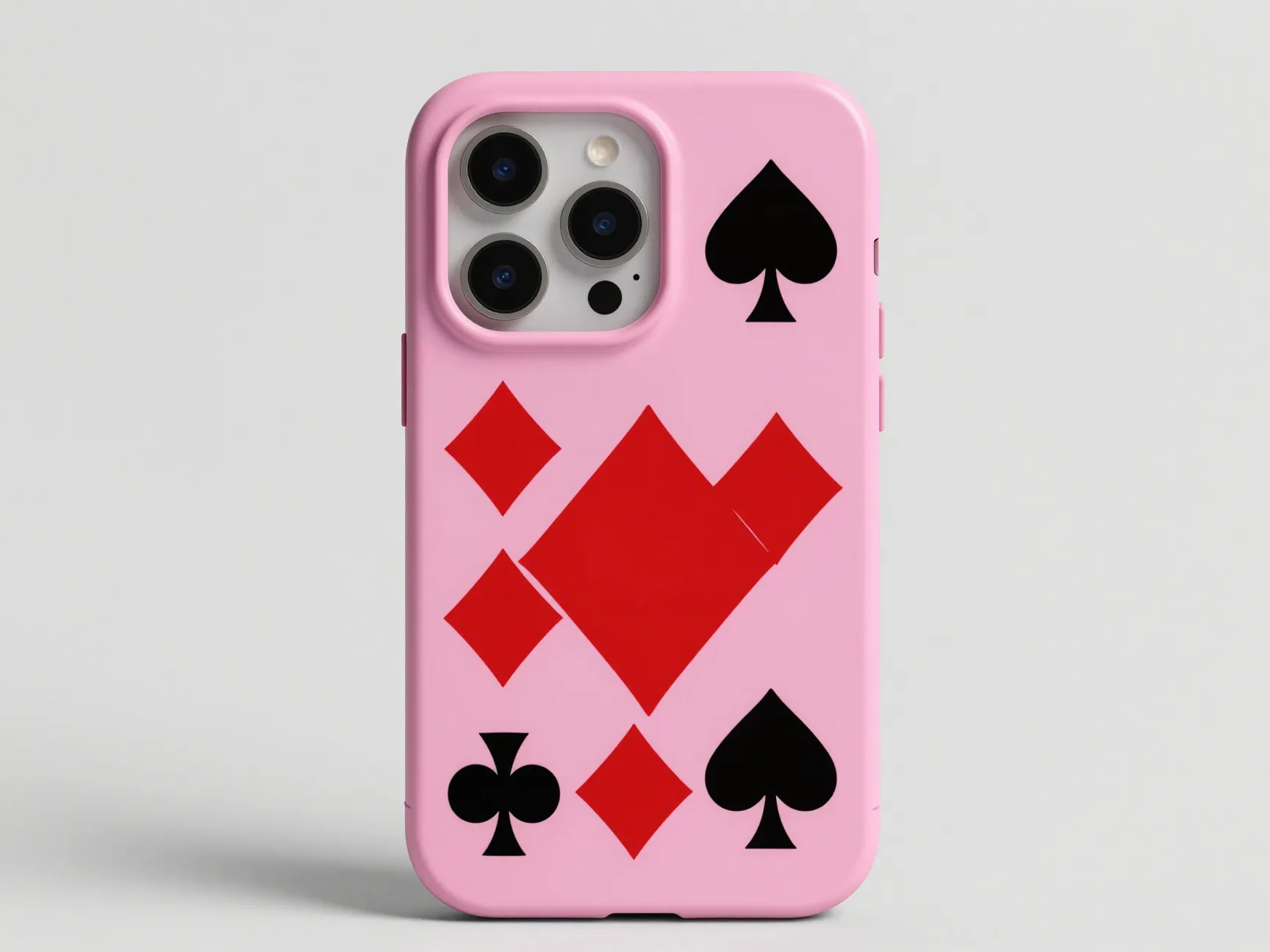Nimaso card graphic pink case with diamond and heart motifs