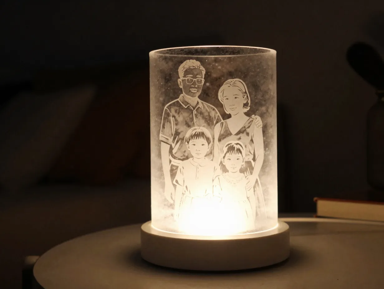 Personalized lithophane photo lamp