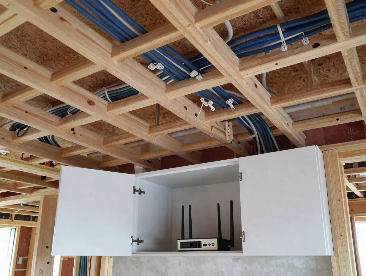 Smart infrastructure hidden in false ceilings millwork and service voids