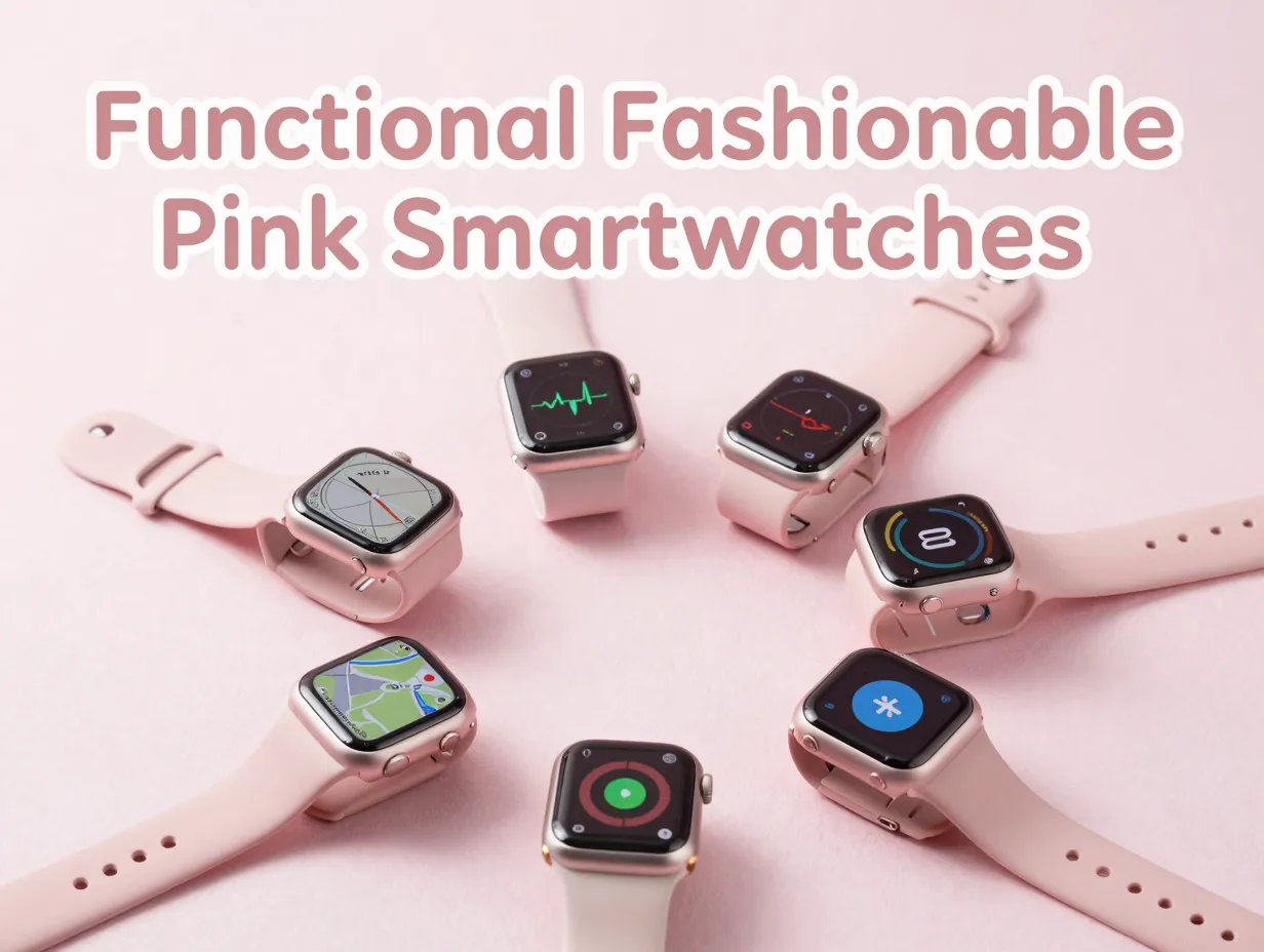 Functional fashionable pink smartwatches