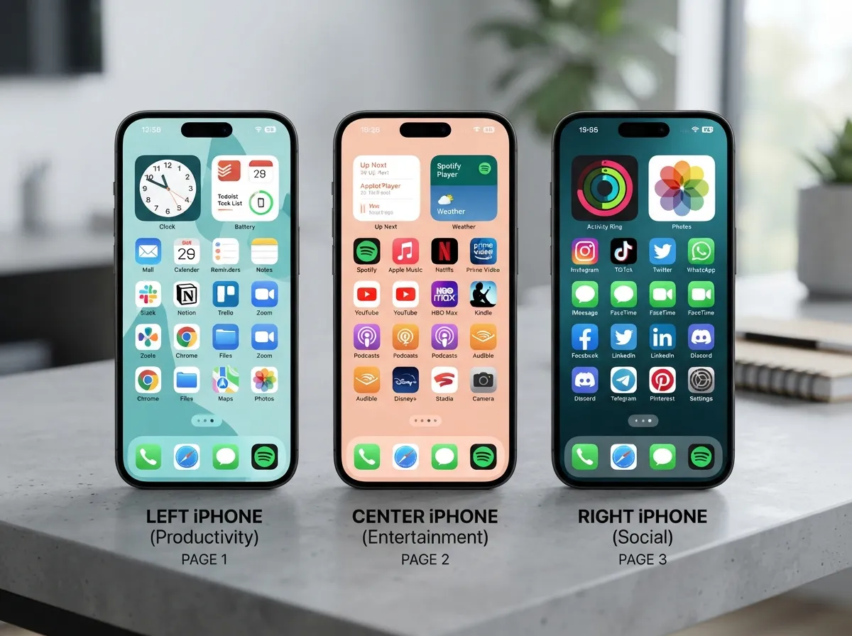 Design consistent icon themes and packs across home screen pages