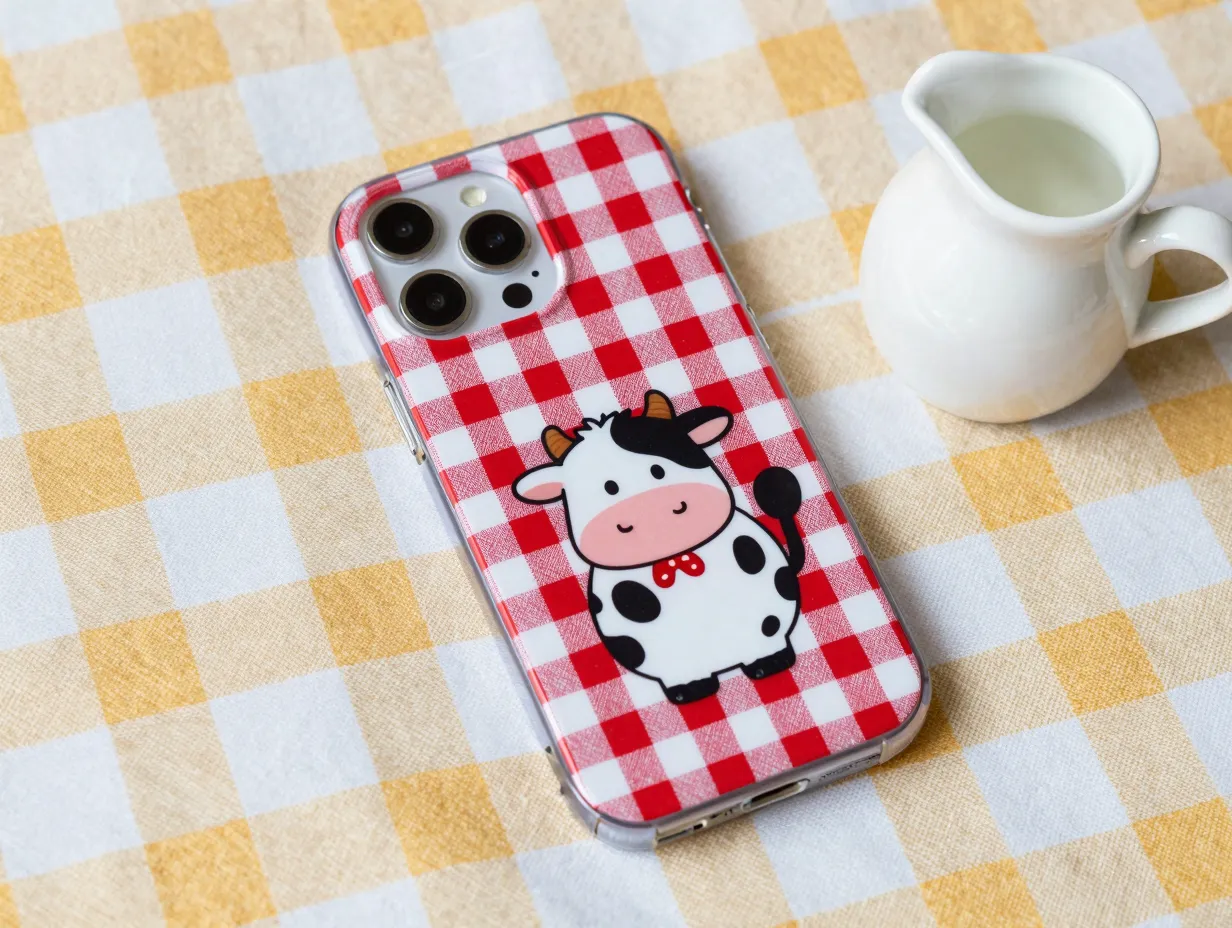 Cow gingham impact case