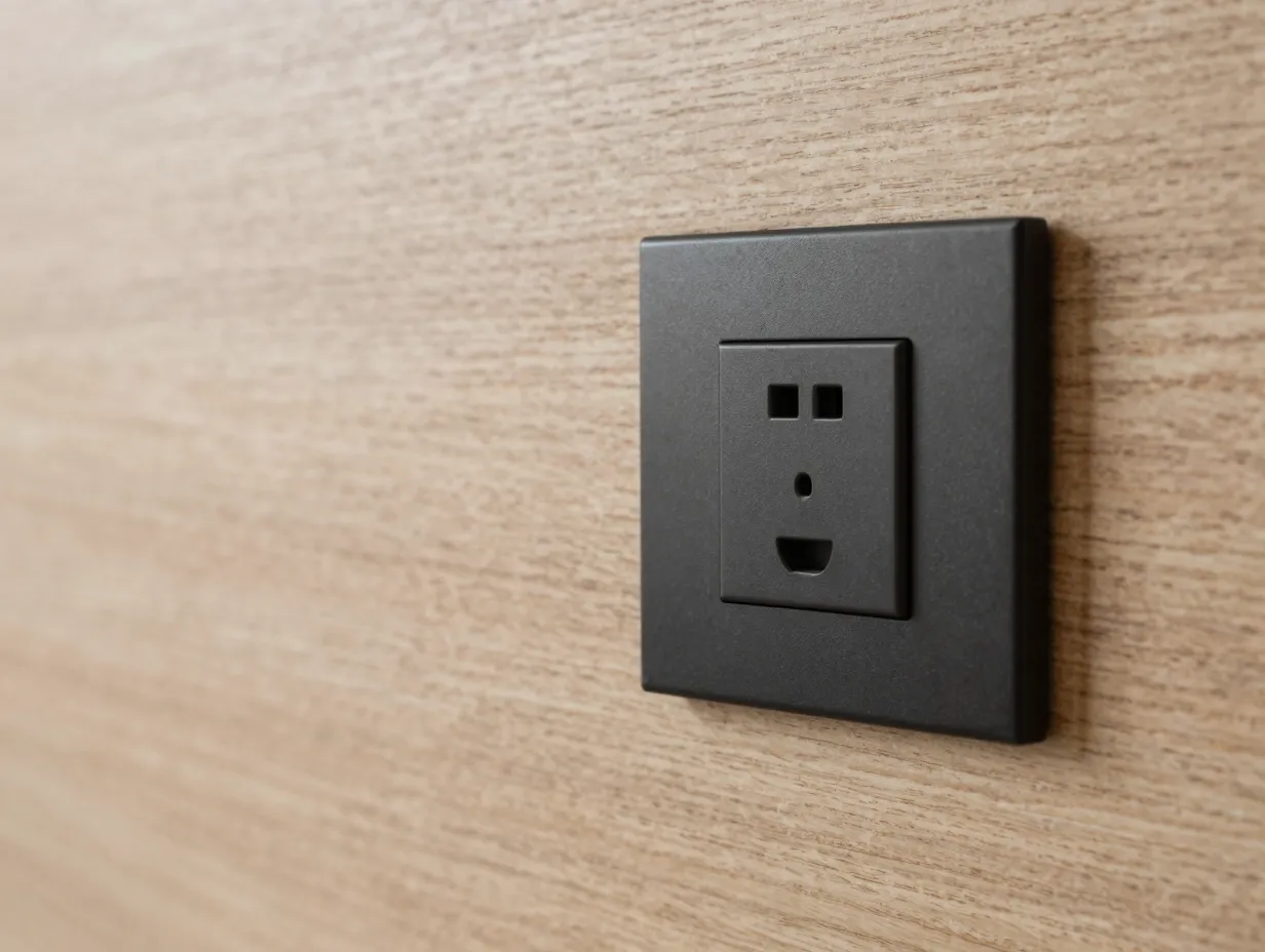 Pair black fittings with warm natural materials