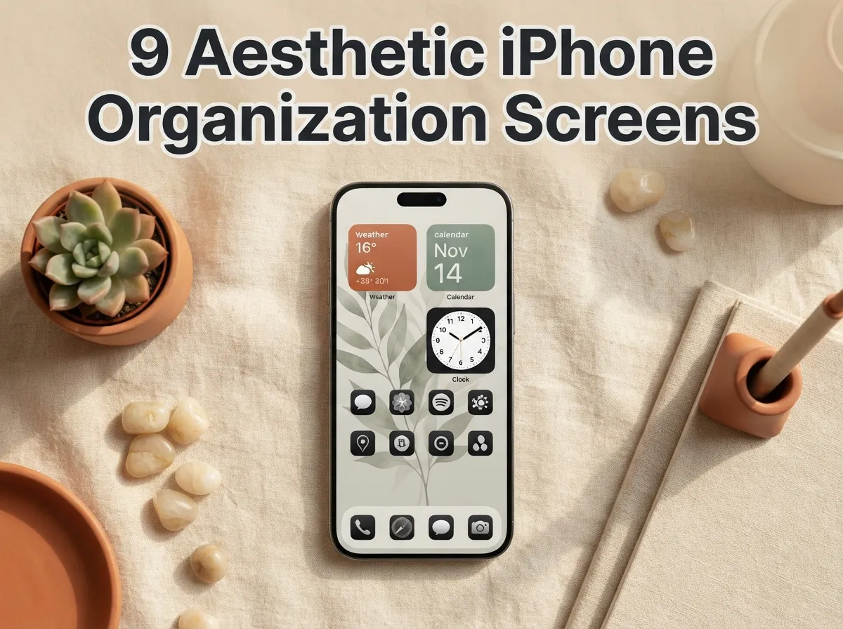 9 aesthetic iphone organization screens