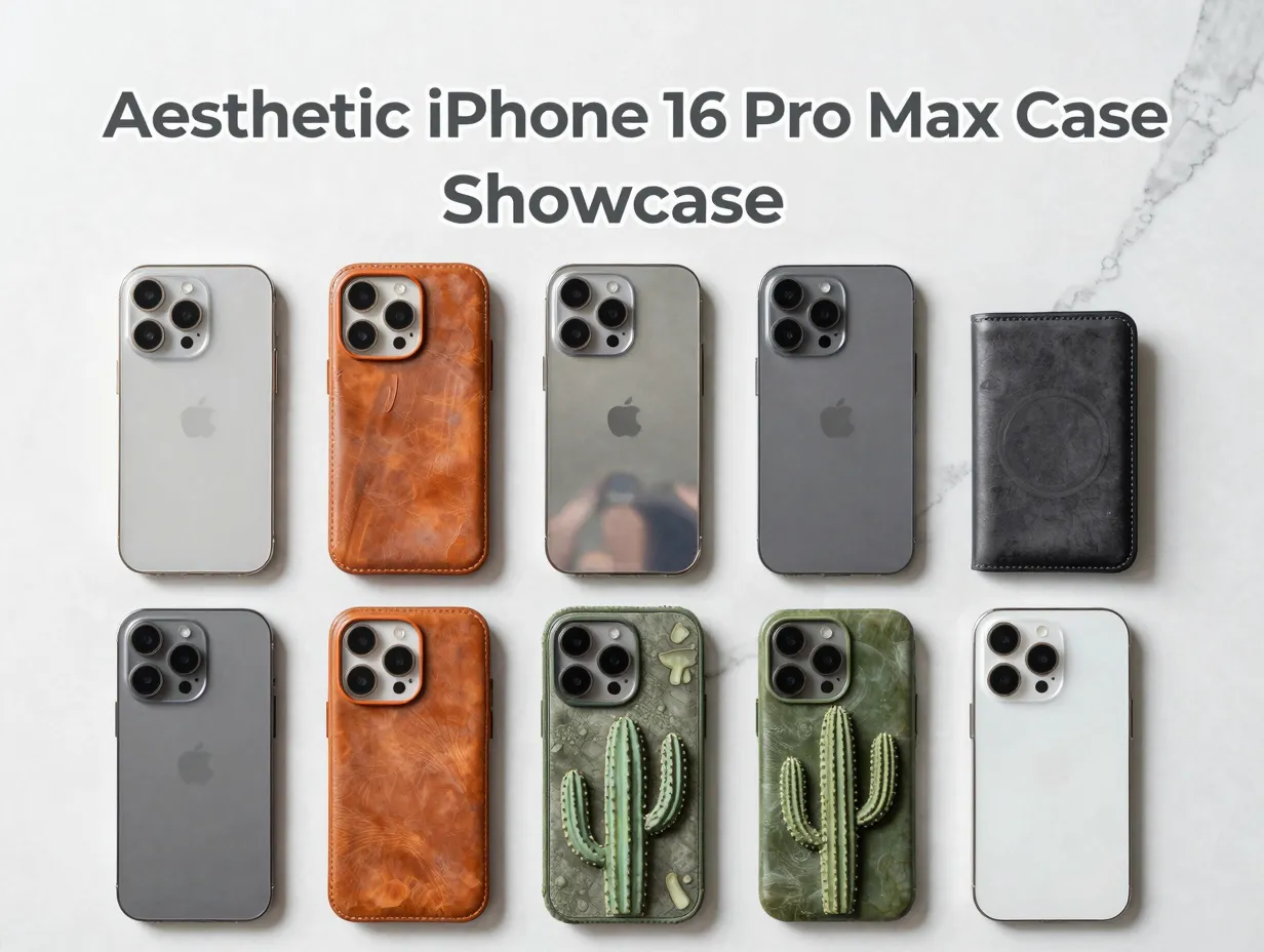 Aesthetic iphone 16 pro max case showcase