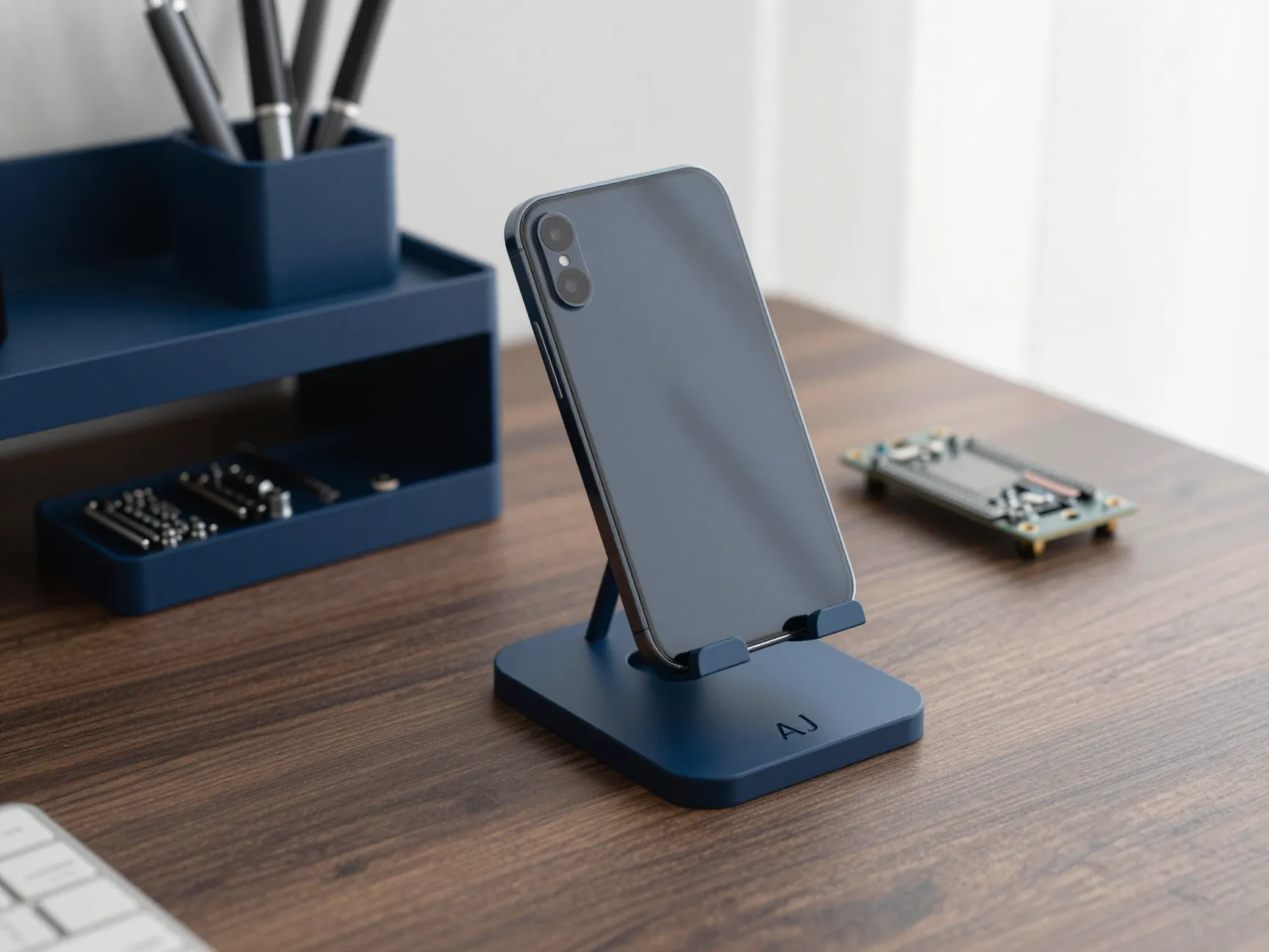 Personalized phone stand and desk organizer combo