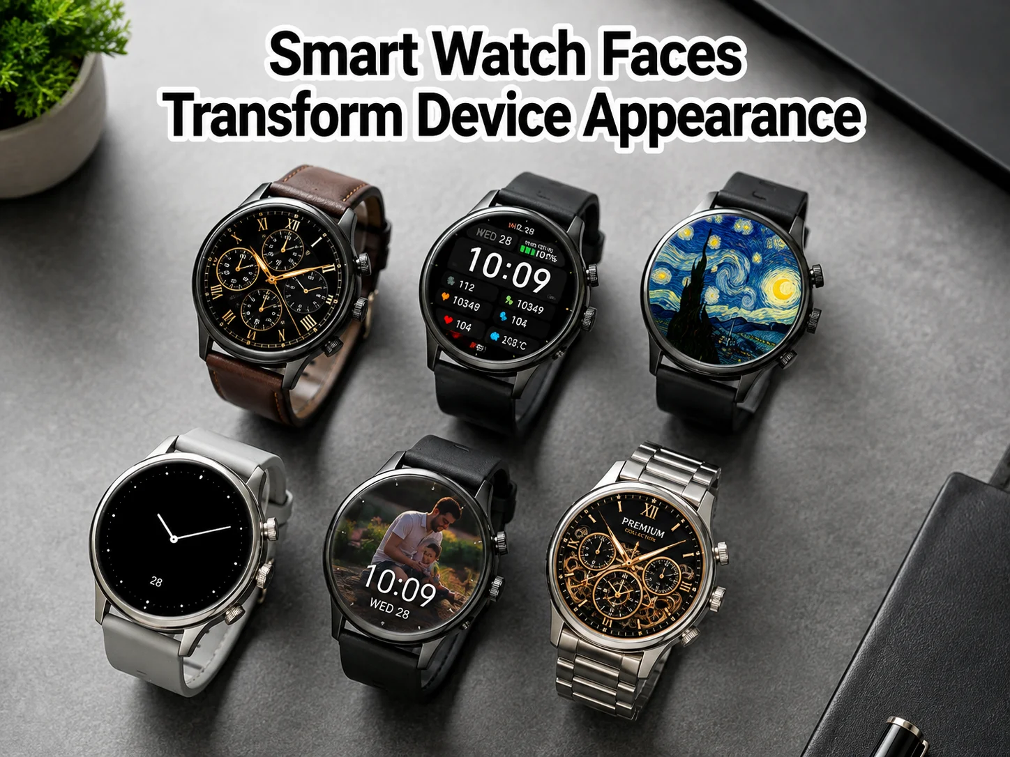 Smart watch faces transform device appearance