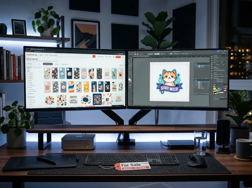 Shutterstock licensable phone case sticker illustrations