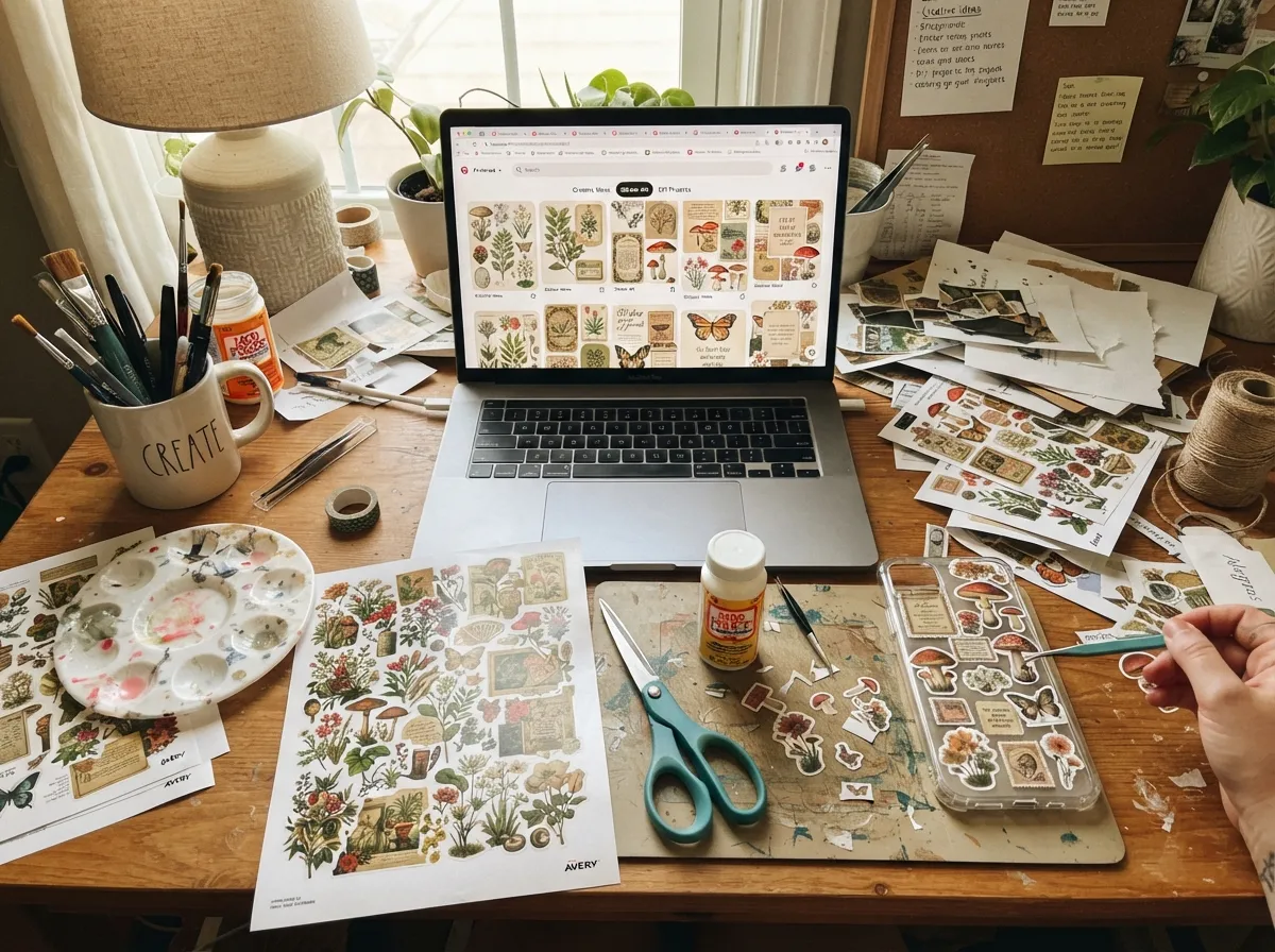 Diy printable sticker sheet method using pinterest and layout tools