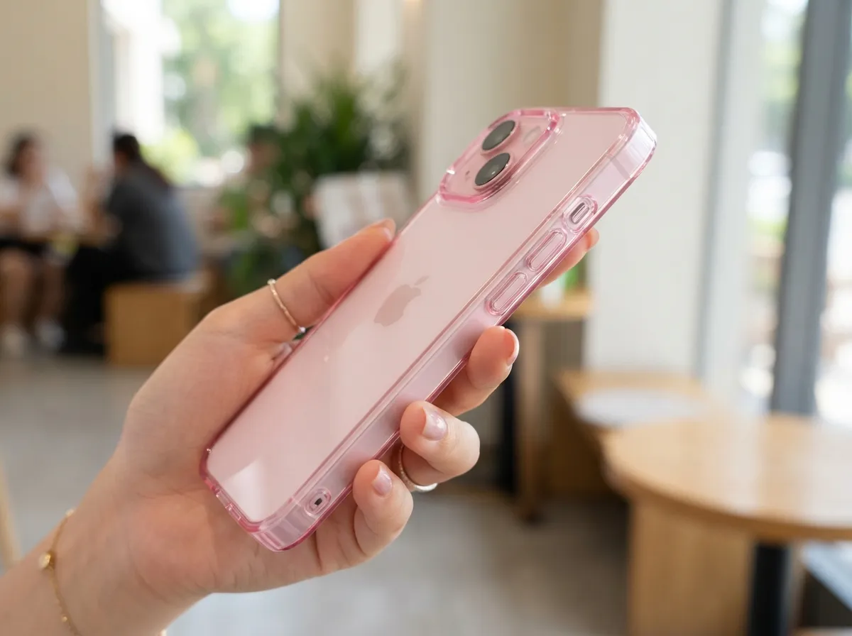 Casekoo kori clear pink case
