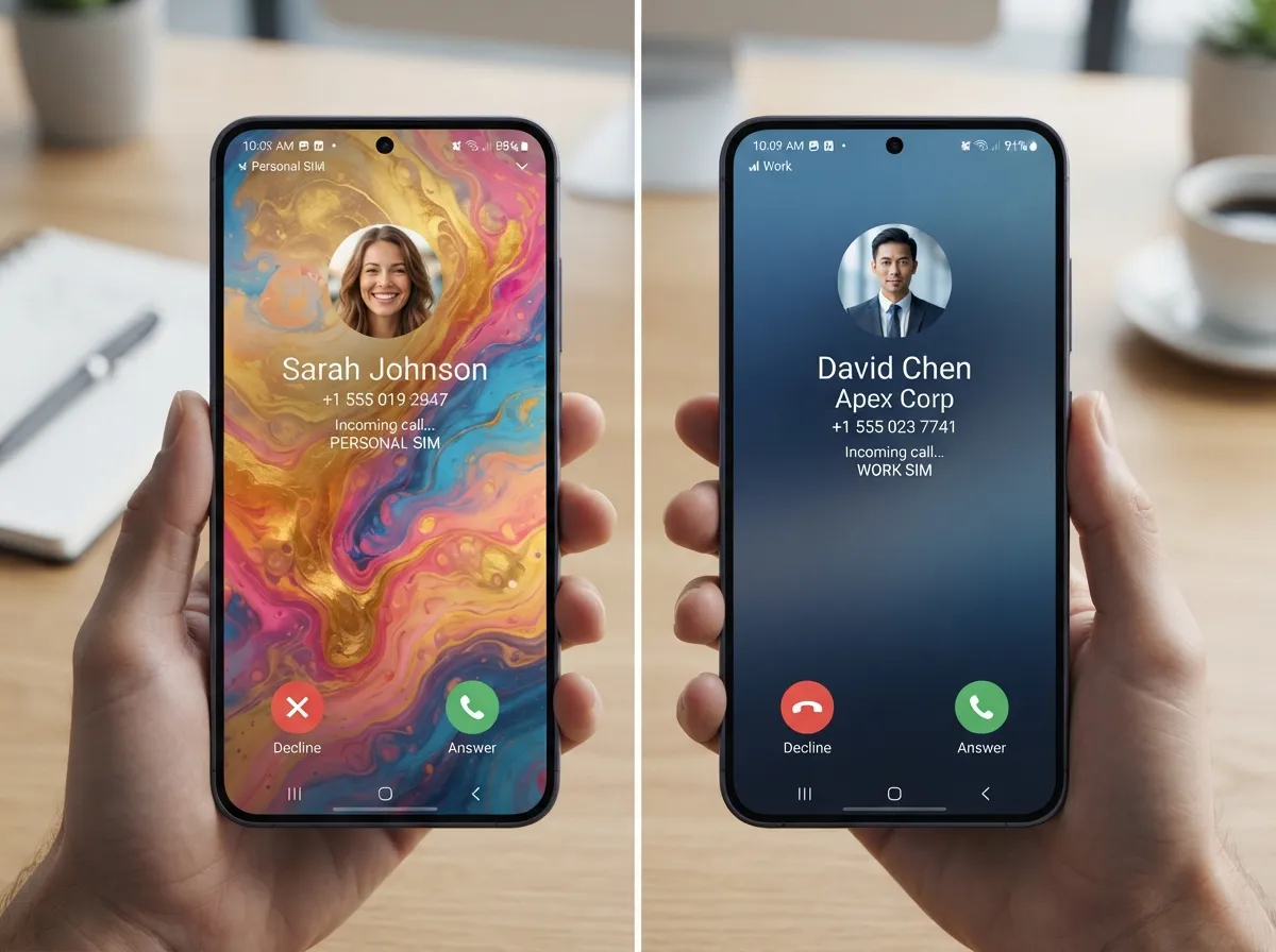 Dual sim aesthetic differentiation