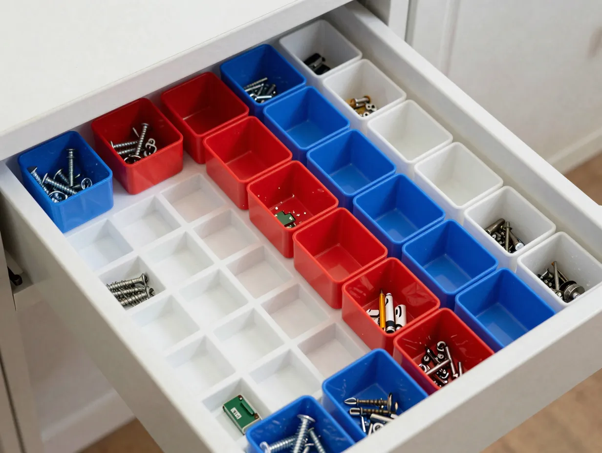 Modular gridfinity style drawer organizer